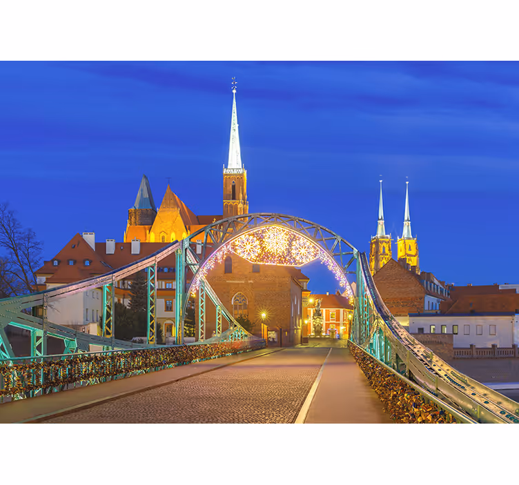 Historisch brugzicht fotobehang stad - TenStickers
