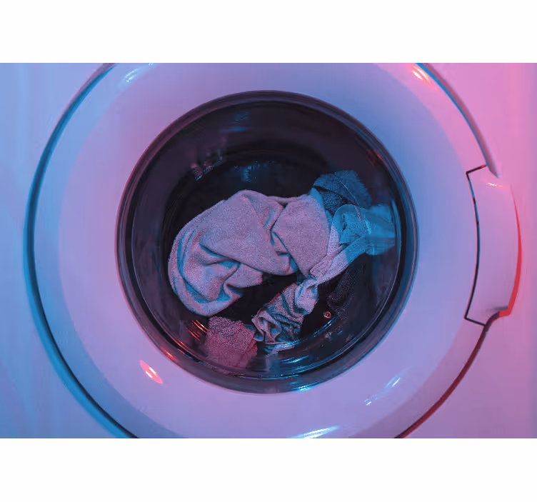 Wasmachine draait vintage fotobehang - TenStickers