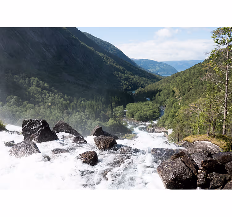 Fotobehang natuur stromend rivierenlandschap - TenStickers