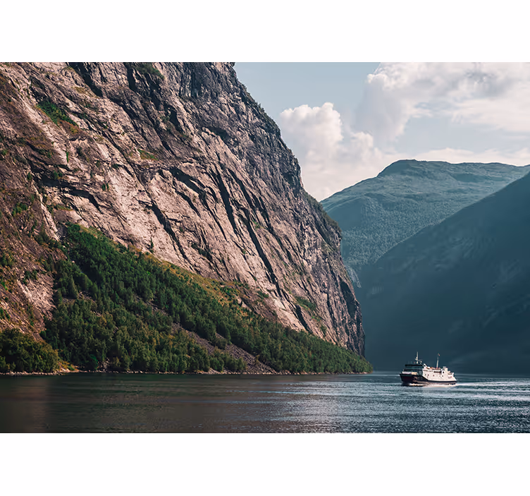 Fototapet landschap majestueus fjordlandschap - TenStickers