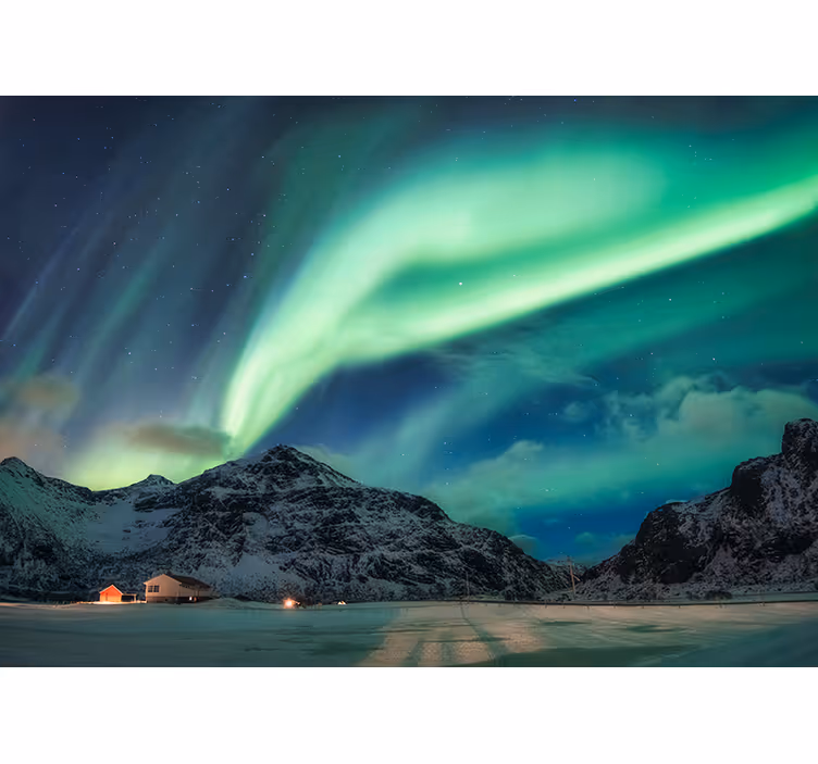Fotobehang natuur noorderlicht spectakel - TenStickers