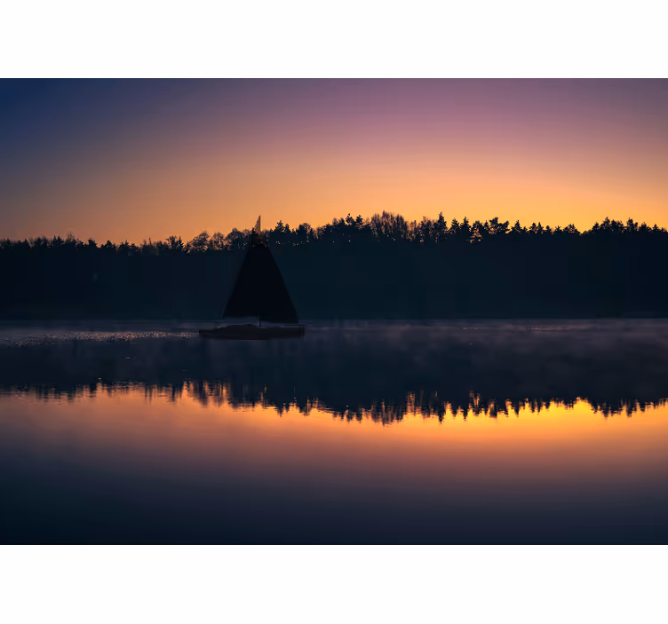 Fototapet landschap stille waterreflectie - TenStickers