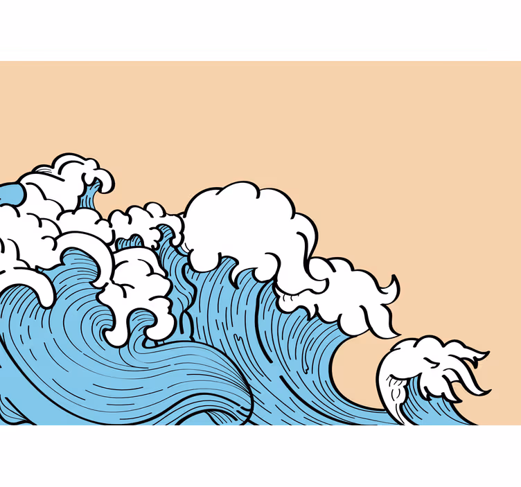 Fotobehang natuur ocea golf ontwerp - TenStickers