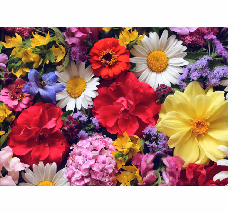 Bloemen foto behang levendige bloemarrangementen - TenStickers