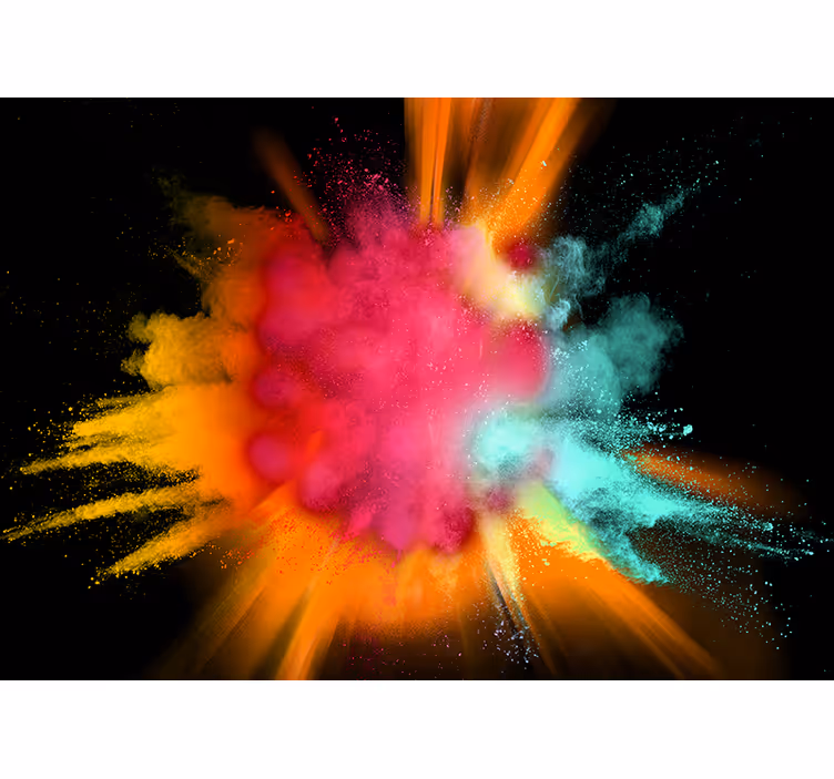 Abstract fotobehang kleurrijke poederexplosie - TenStickers