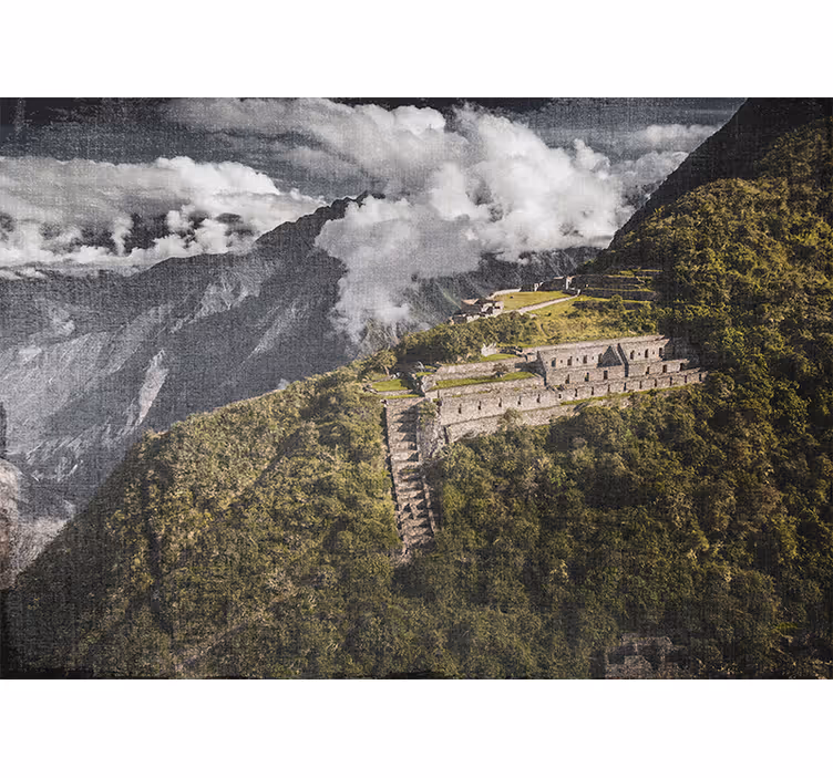 Majestueuze ruïnes uitzicht fototapet landschap - TenStickers