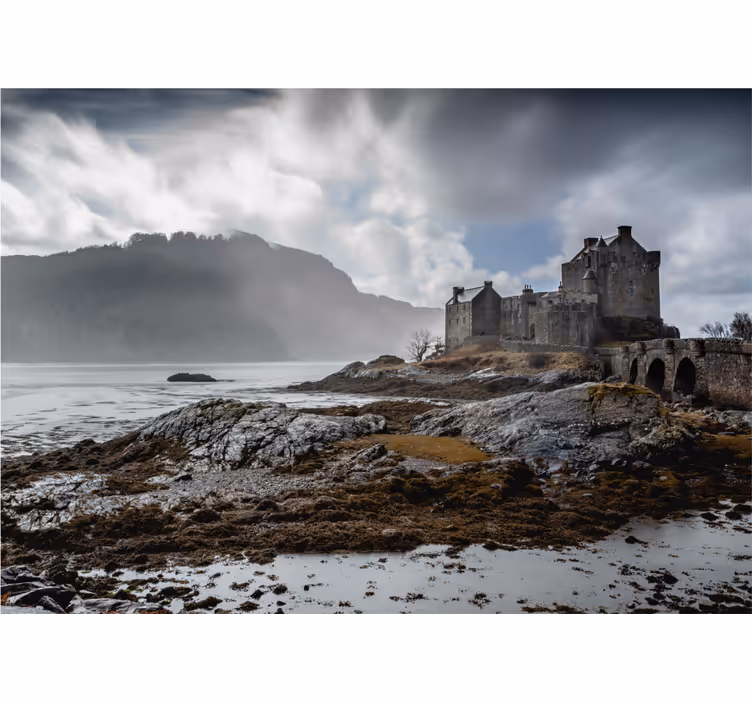 Fotobehang stad schots kasteel landschap - TenStickers