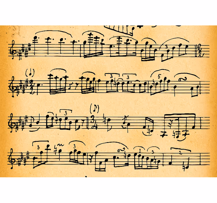 Fotobehang muziek notenblad patronen - TenStickers
