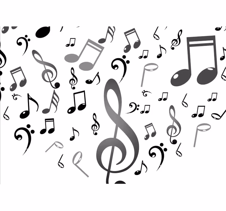 Fotobehang muziek met motief van muzieknoten - TenStickers