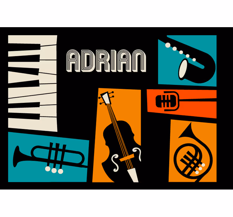 Fotobehang muziek vibrante muziekinstrumenten - TenStickers