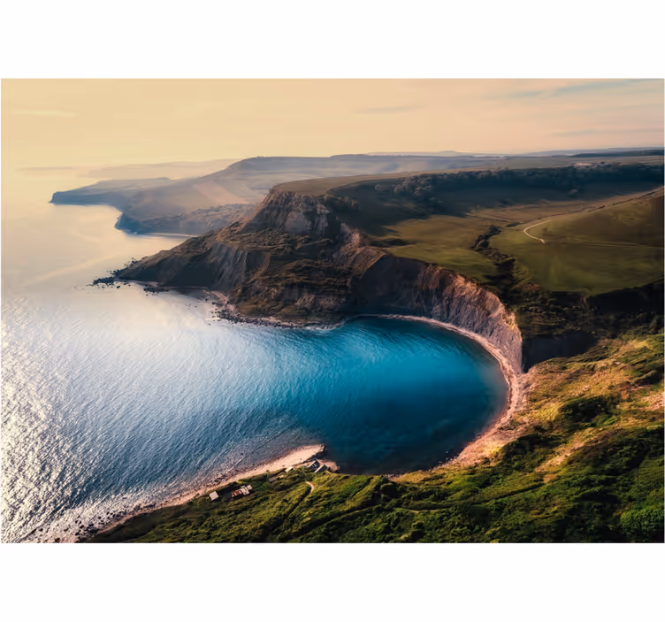 Fototapet landschap weelderige kust horizon - TenStickers