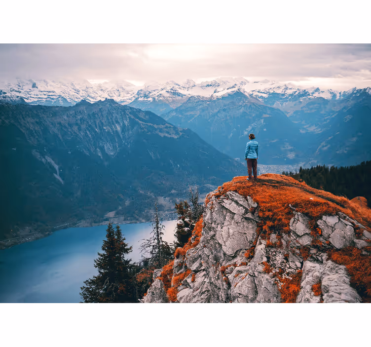 Fototapet landschap bergzicht sereniteit - TenStickers