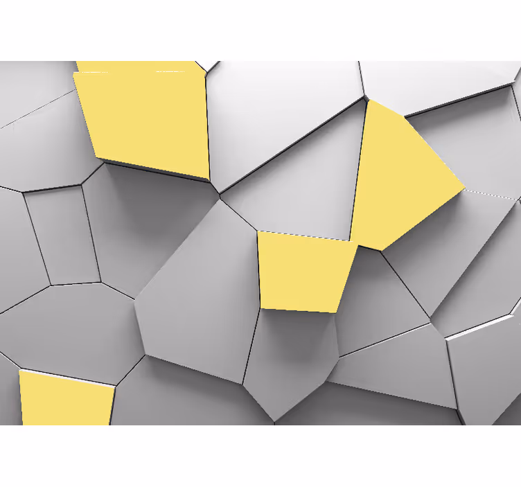 Geometrische gele panelen fotobehang 3d - TenStickers