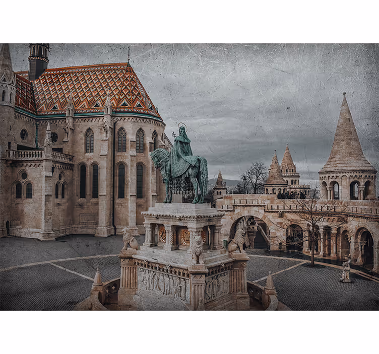 Fotobehang stad budapest kasteel uitzicht - TenStickers