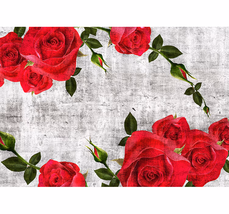 Bloemen foto behang rode rozen arrangement - TenStickers