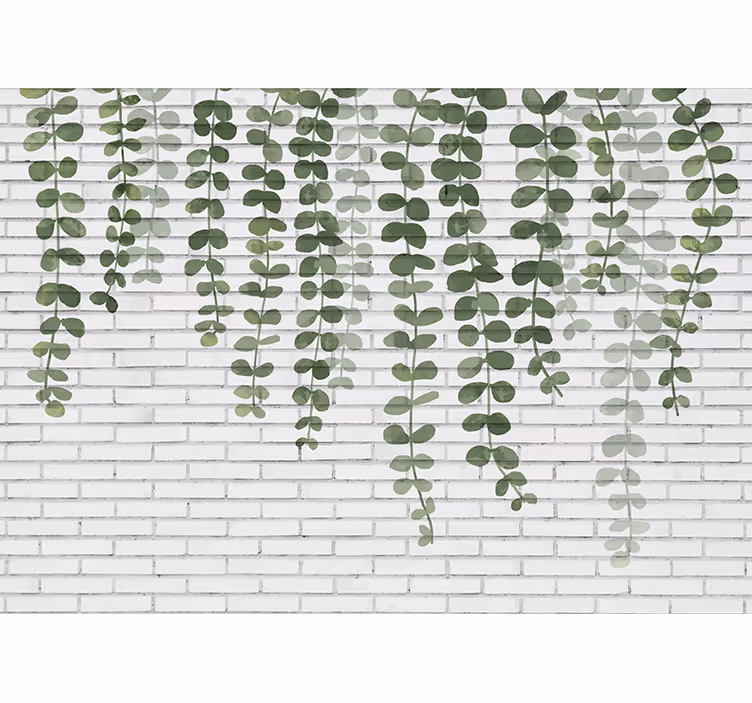 Foto behang bomen met hangende groenvoorzieningen - TenStickers