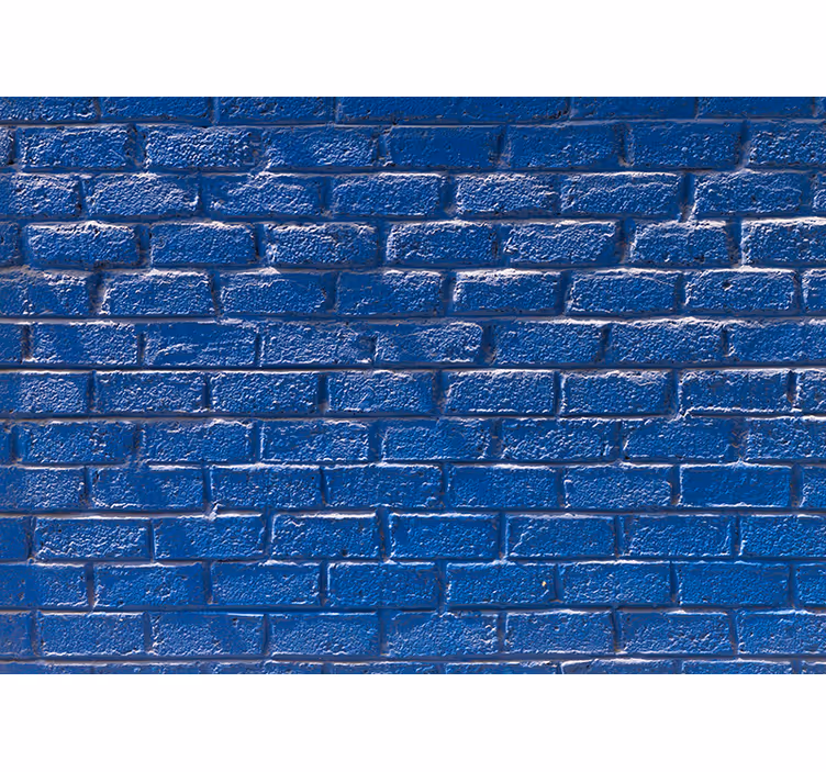 Fotobehang bakstenen met gestructureerd azuur oppervlak - TenStickers