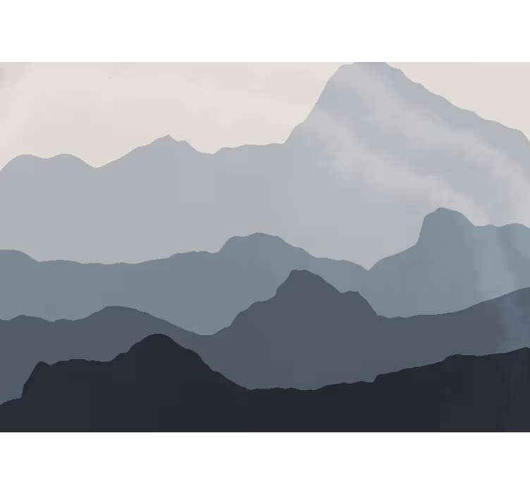 Fotobehang bergen rustgevende berglandschap - TenStickers