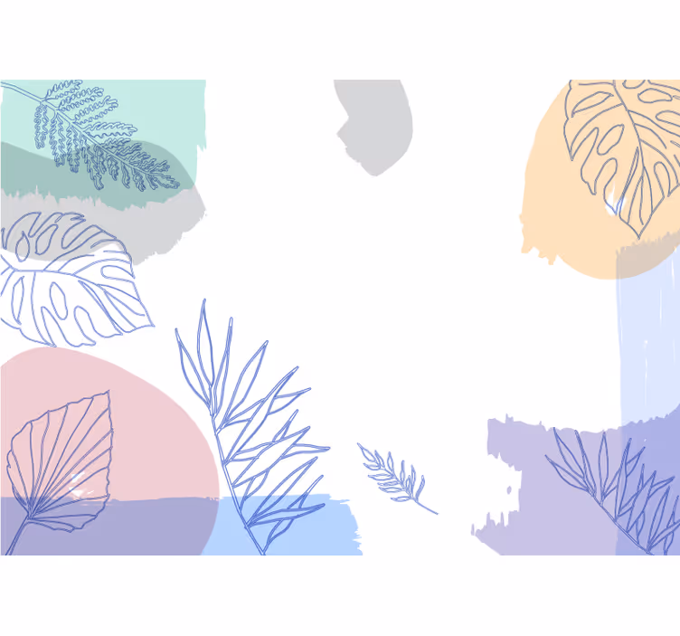 Fotobehang natuur bladerige geometrische vormen - TenStickers