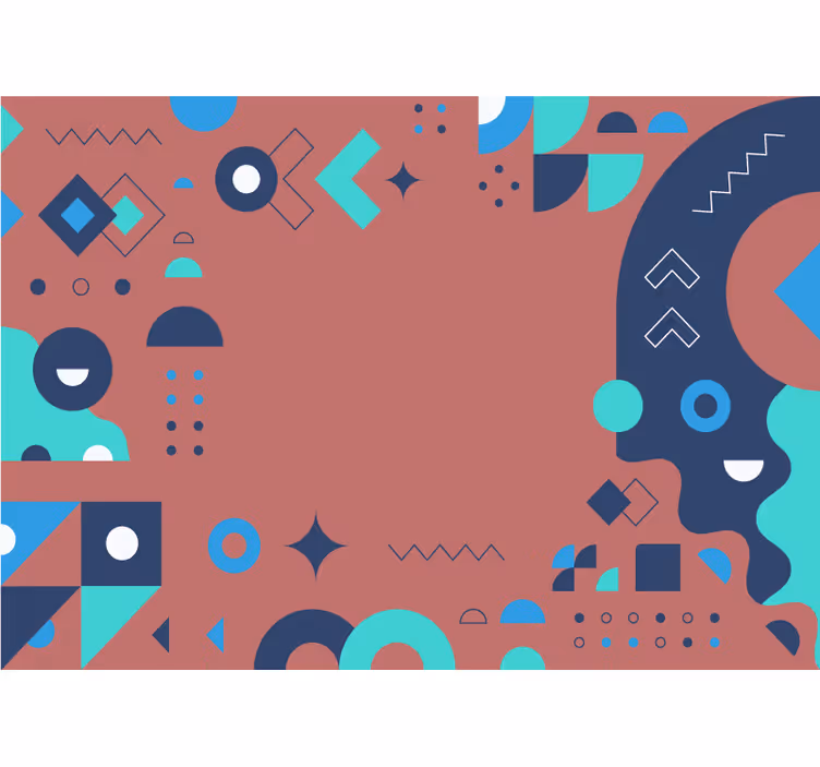 Abstract fotobehang geometrisch patroon compositie - TenStickers