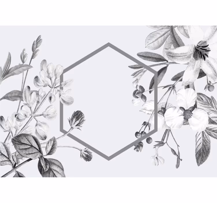 Grijze planten rangschikking bloemen foto behang - TenStickers