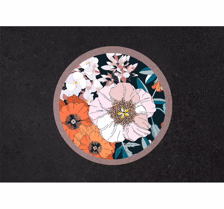 Bloemen foto behang bloemencirkel ontwerp - TenStickers