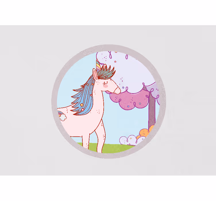 Speelse eenhoorn fantasie foto behang liefde - TenStickers