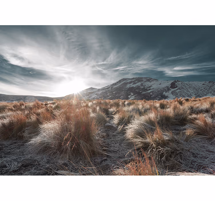 Fototapet landschap bergzonsopgang uitzicht - TenStickers