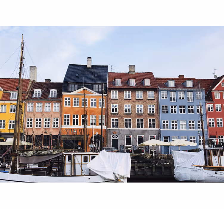 Fotobehang stad kopenhagen kanaalzicht - TenStickers