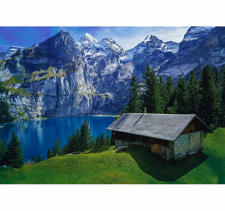 Fototapet landschap bergmeer landschap - TenStickers