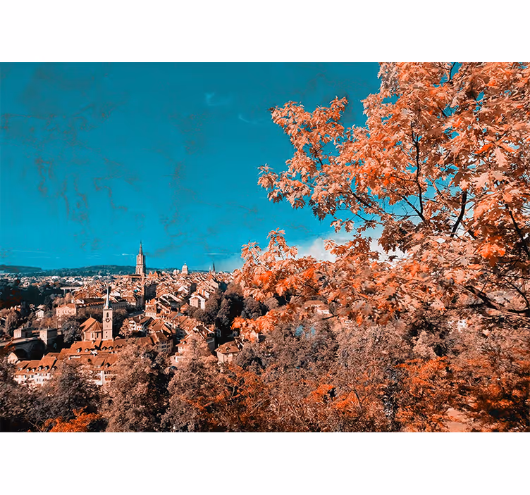 Fototapet landschap vibrant herfstlandschap - TenStickers