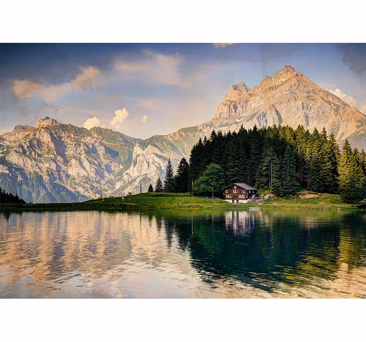 Fototapet landschap bergmeer ontsnapping - TenStickers