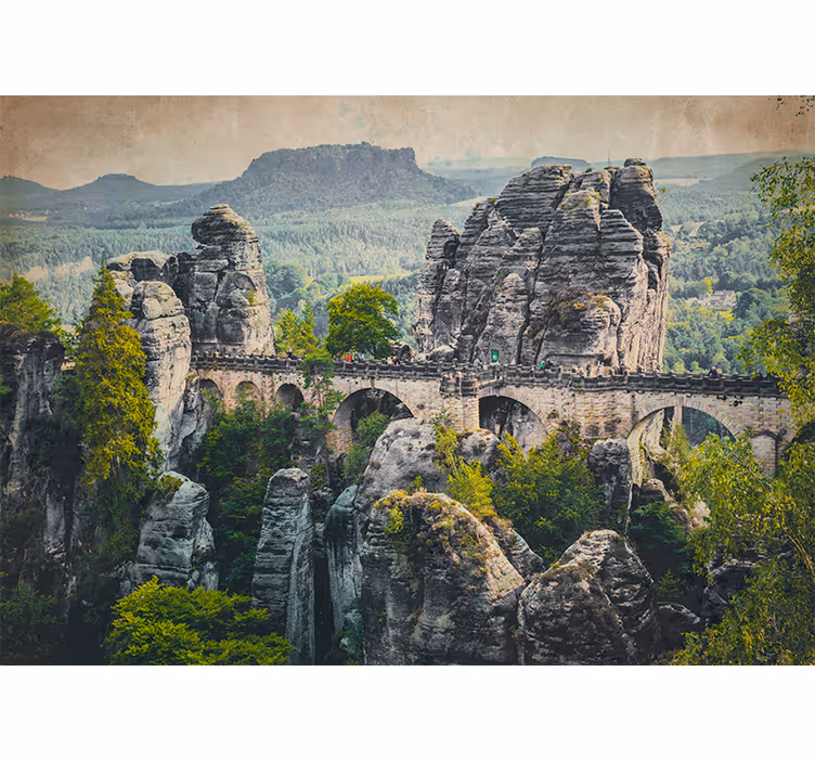 Fototapet landschap bastei bridge uitzicht - TenStickers