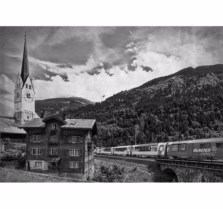 Fotobehang stad historisch zwitsers landschap - TenStickers