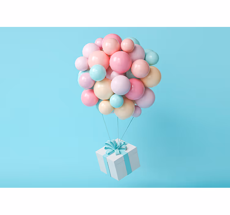 Ballonbos foto behang babykamer - TenStickers