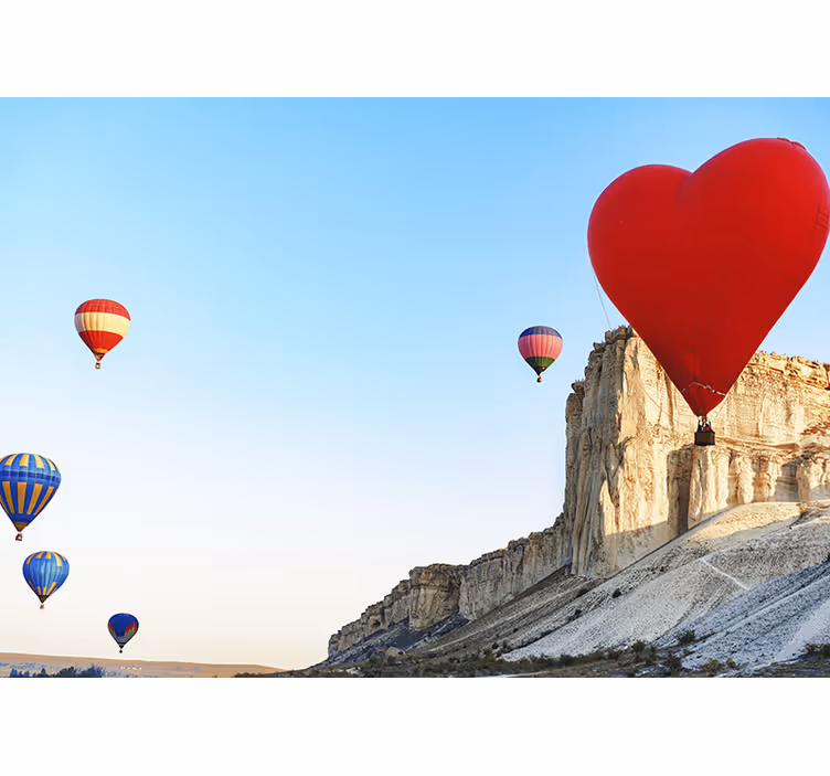 Foto behang liefde hartvormige ballon - TenStickers