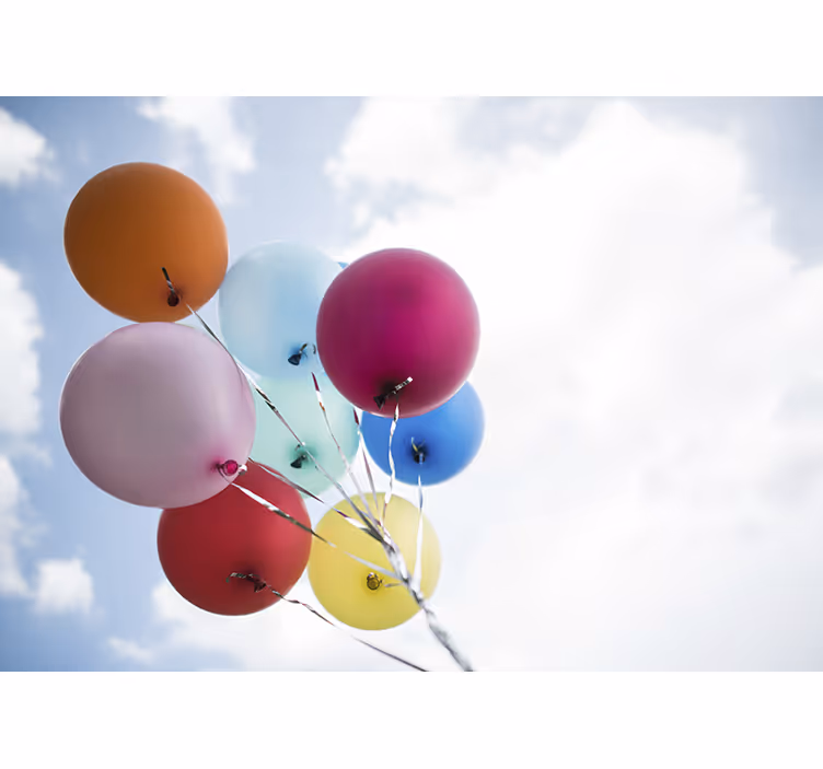 Fotobehang bloemen kleurvolle ballon collectie - TenStickers