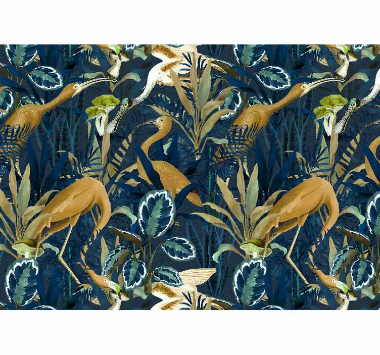 Foto behang afrikaans tropische vogel scene - TenStickers