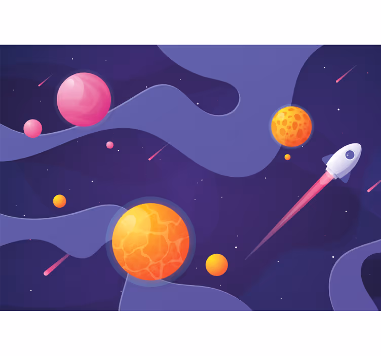 Kosmisch avontuur van het kind fotobehang ruimte - TenStickers