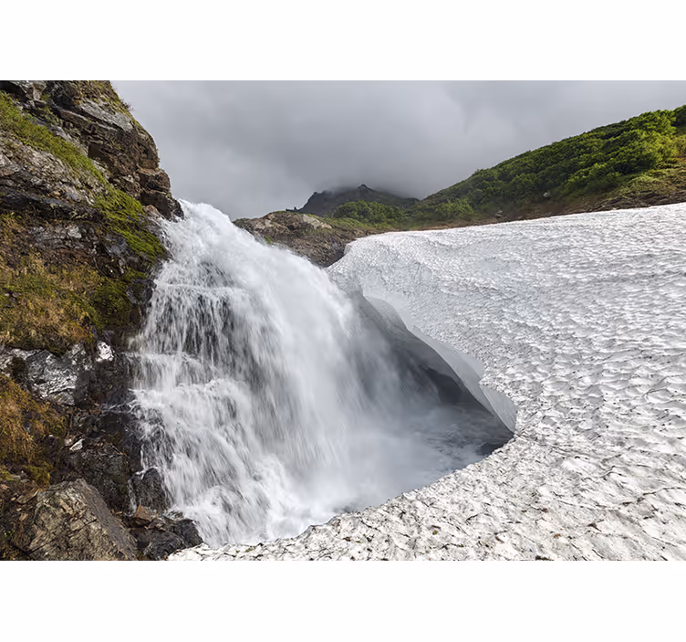 Fotobehang natuur waterval uitzicht - TenStickers