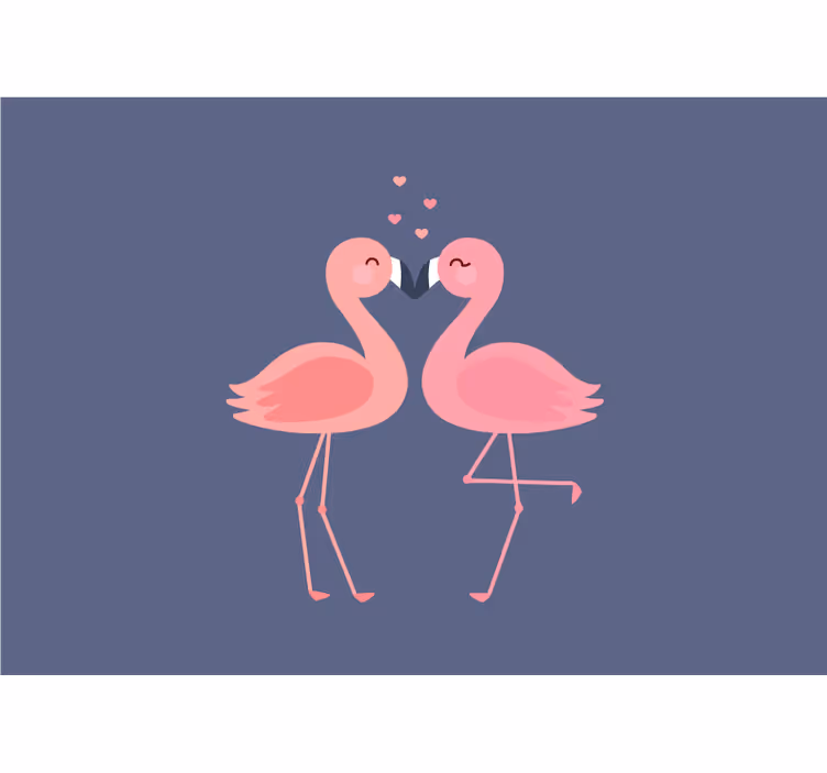 Foto behang liefde flamingo's in genegenheid - TenStickers