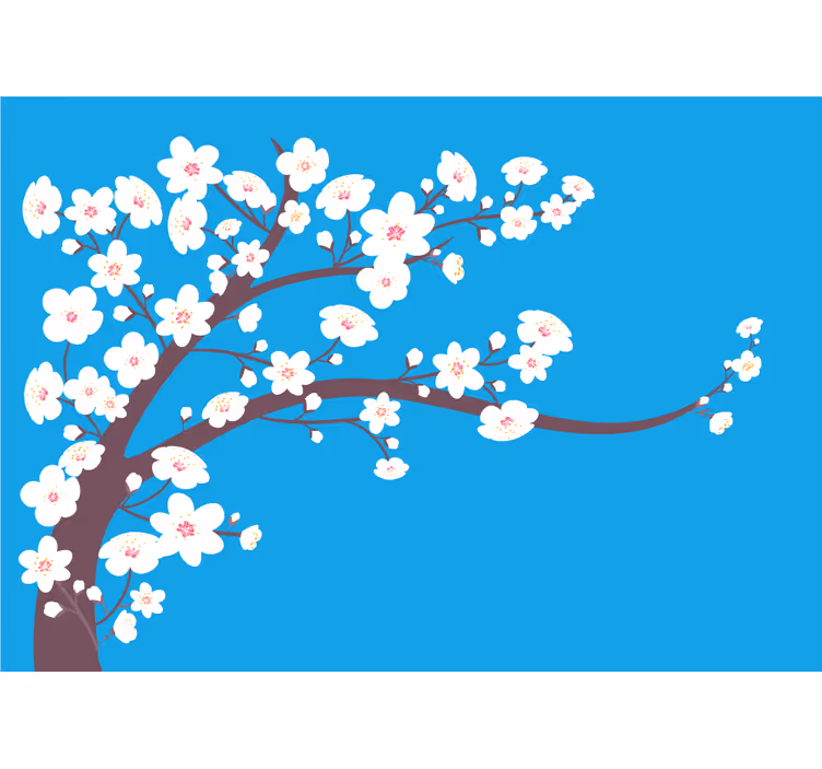 Bloemen foto behang sakura bloesem tak - TenStickers