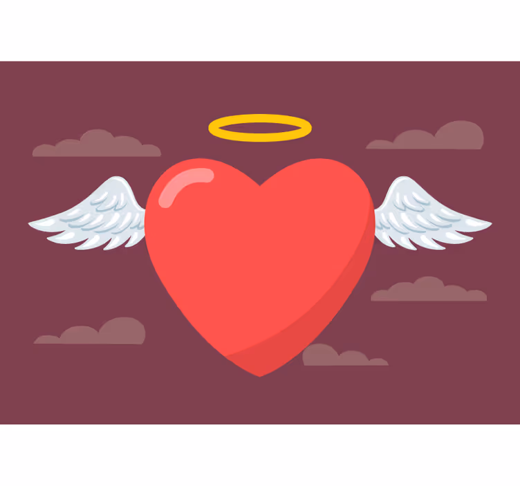 Foto behang liefde hart met vleugels - TenStickers