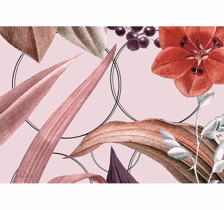 Bloemen foto behang met bloemenpatronen ontwerp - TenStickers