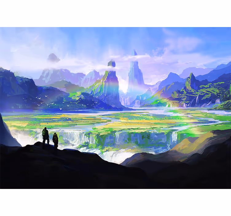 Fototapet landschap bergachtig natuurtafereel - TenStickers