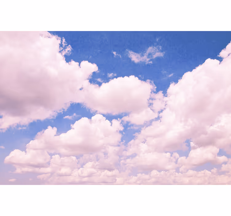 Donzige roze wolken fotobehang lucht - TenStickers