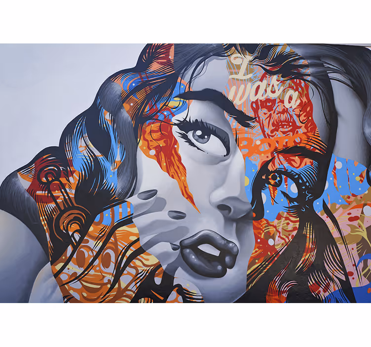 Fotobehang graffiti dynamisch stedelijk portret - TenStickers