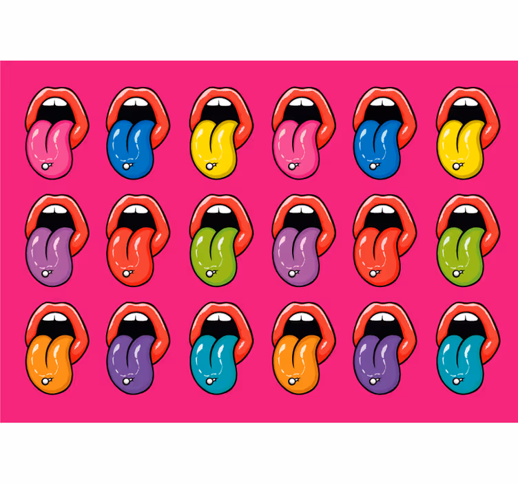 Fotobehang graffiti kleurrijke tonguitdrukkingen - TenStickers