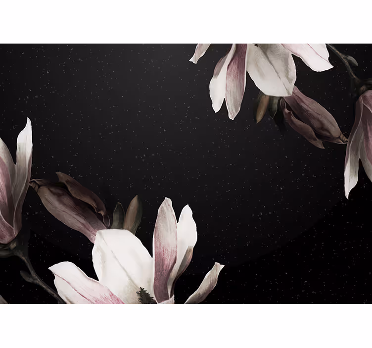 Bloemen foto behang magnolia bloemenpatroon - TenStickers
