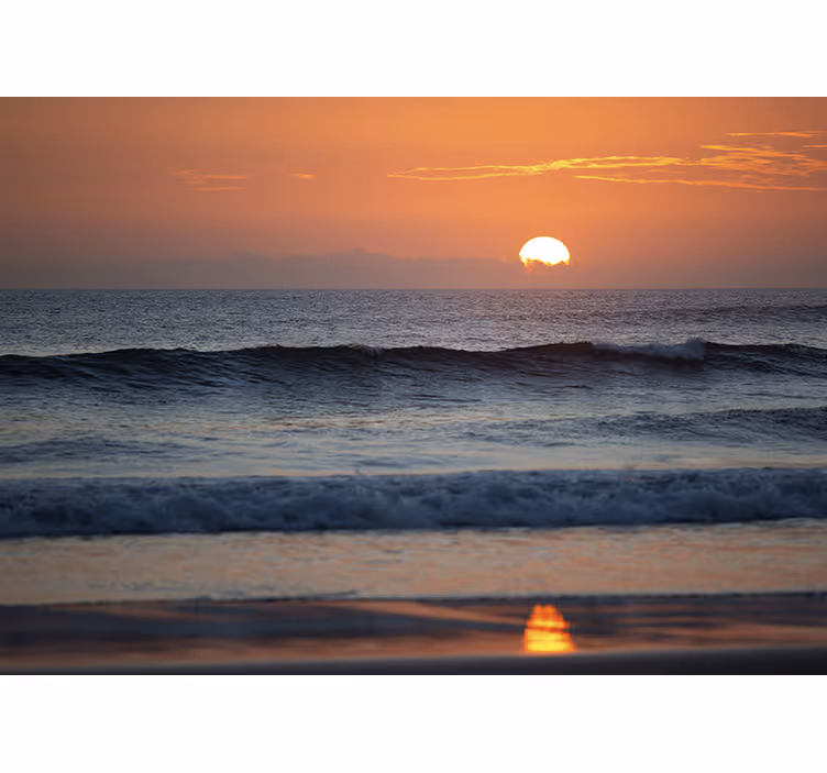 Zonsondergang oceaan horizon fotobehang zee - TenStickers